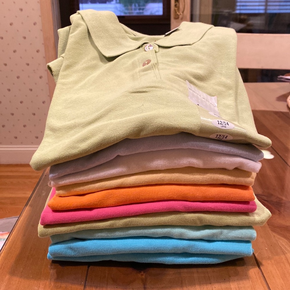White Stag placket front polo shirts, variety of colors. Originally $10 each